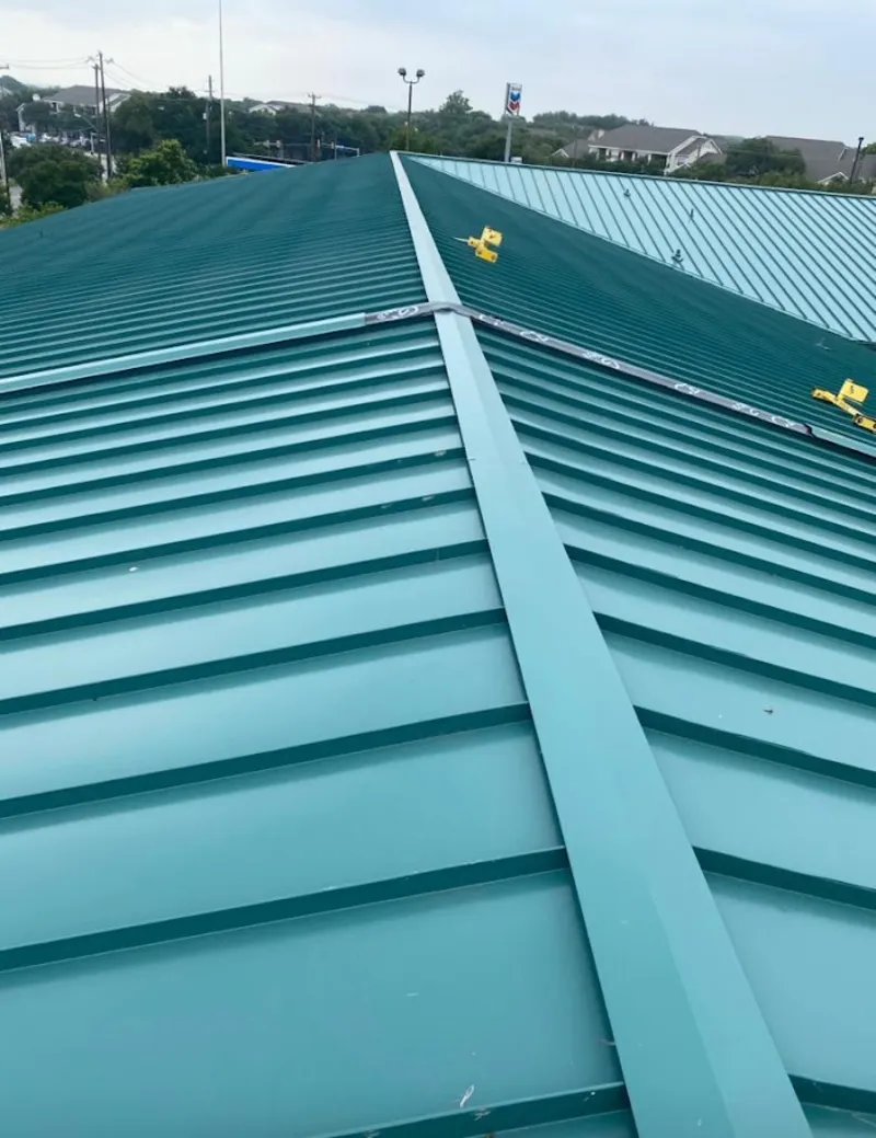 Green commercial metal roof ridge and valley for Metal Roof Repair in Socastee